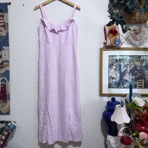 Old Navy‎ M Purple Ruffle Smocked Bodice Midi Dress Sundress Summer Casual